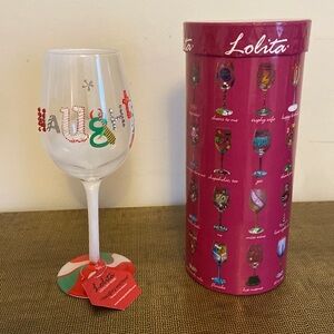 Lolita Wine Glass- “Naughty and Nice”- NWT